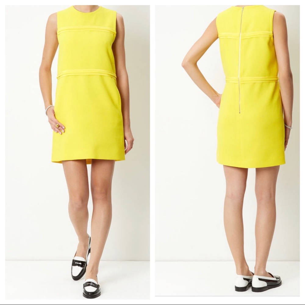 Victoria Victoria Beckham yellow wool panel mini